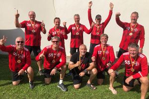 Die Faustball-Männer 55 wurden Deutscher Meister. Foto: Schmidt